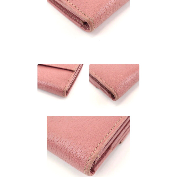 Authentic Pink GUCCI Leather Bi-fold Long Wallet with Gold Toned Hardware - Picture 6 of 9